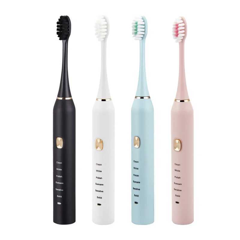New Arrival Home Applications Electric Toothbrush 6-speed Adult Soft Hair Sound Wave Vibration Travel Oral Brush Head Oral cavity Toothbrush Set G2410