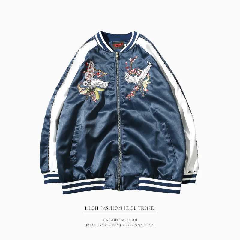 Jacket bomber military souvenir jacket stitched embroidery bird zipper baseball mens hip-hop jacket M241017