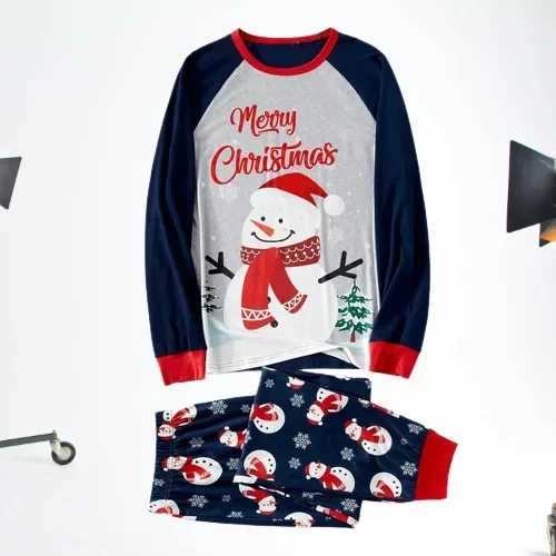2015 Christmas Family Matching Pajamas Adult and Children Baby Clothing Snowman Printed Top and Pants Set Christmas Pajamas W241015