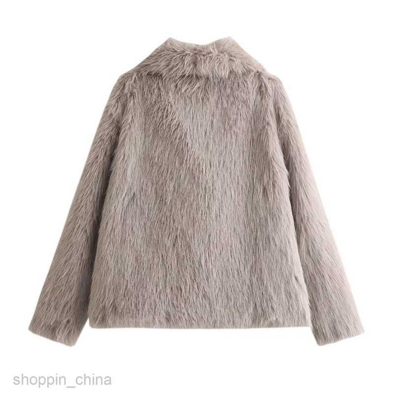 Women's Fur & Faux Fur Fashion jacket Coats Women's Winter New Celebrity Style Fashion Loose Artificial Fur Flip Collar Coat