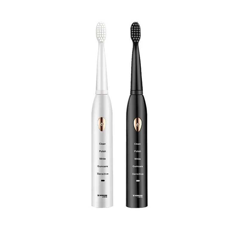 Adult Black and White Classic Acoustic Electric Toothbrush Adult 5-speed USB Charging IPX7 Waterproof Acoustic Electric Toothbrush M241017