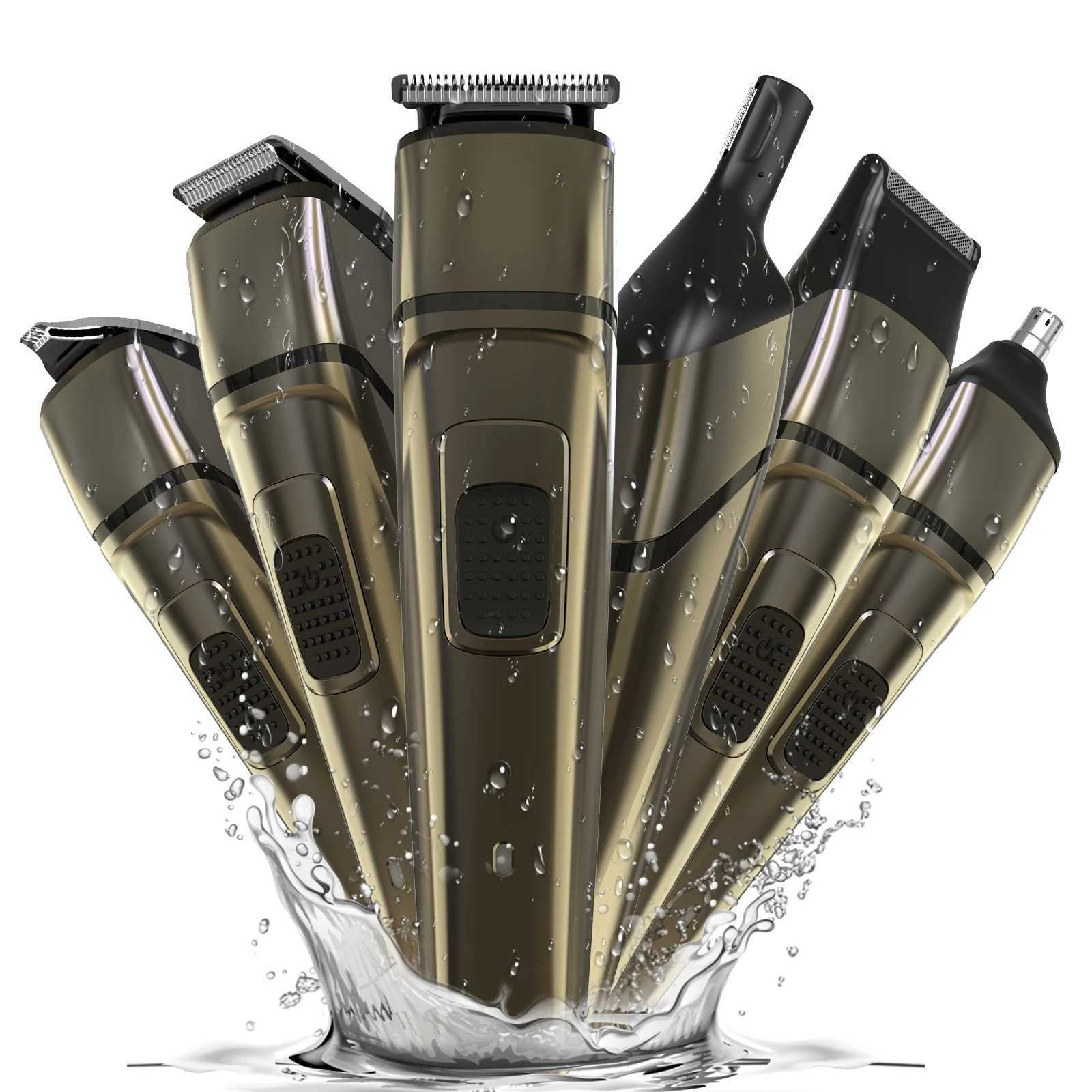 5-in-1 electric hair clipper mens professional cordless hair clipper shaver charging IPX7 waterproof hair clipper W241017