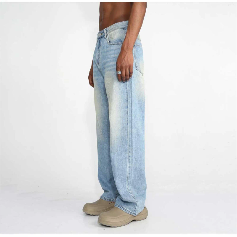 2025 S Fashion Designer Men S Jeans Loose Casual Pants With Trendy Polished White Design Mid Waist