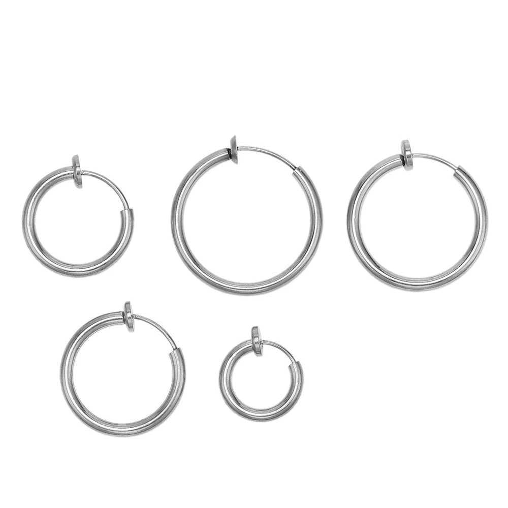 5 pairs of stainless steel earrings without ear holes and clamps without drills are used for making jewelry without piercing earrings W241017