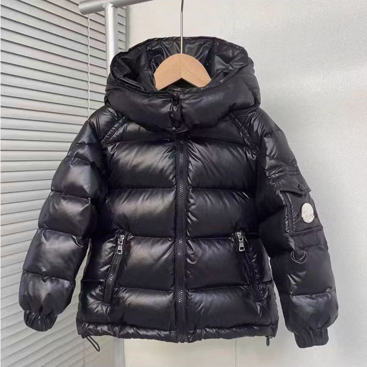 Kids Down Brand M Kid Hooded Designer Baby Coat Winter Puffer Jackets Parkas Slim Embroidered Badge Outerwear Girl Boy Coats 2025 New Style