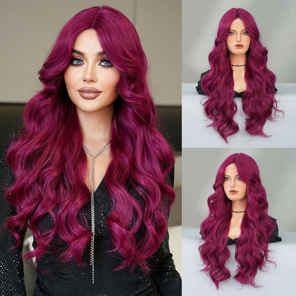 Female Wave Small T Forehead Wig White Gold Pick Color Synthetic Mechanism Headset Lace Front Wigs