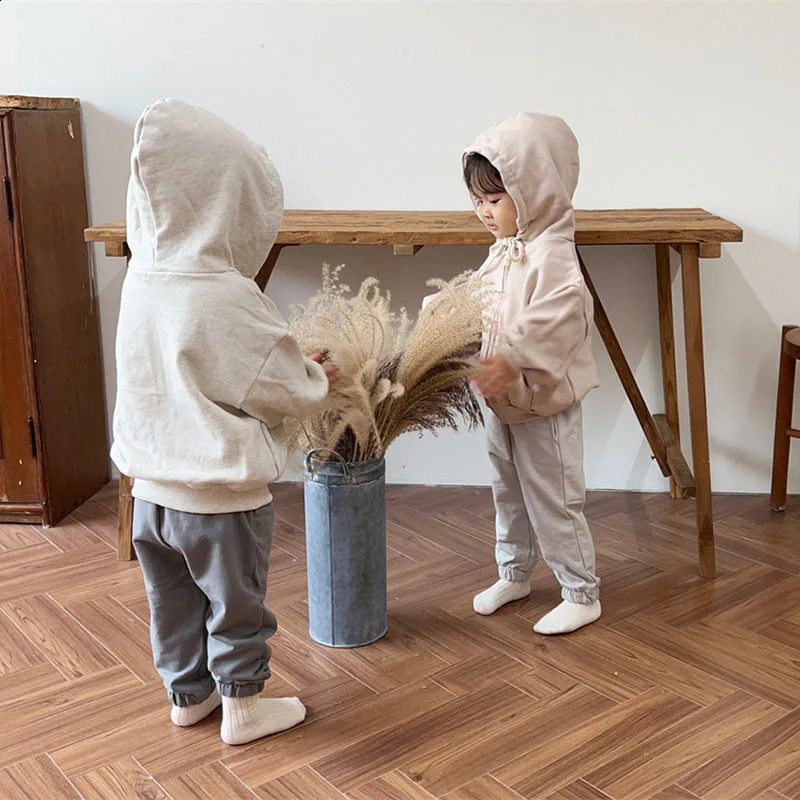 Autumn Baby Long Sleeve Hooded Sweatshirt Boys Girls Cotton Zipper Coat Infant Toddler Solid Casual Hoodie Clothes 241017