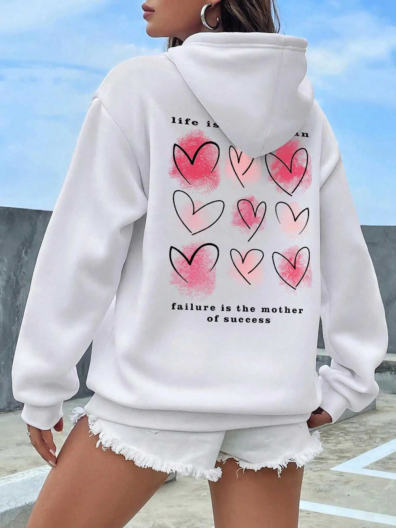 Hip Hop Street Casual Printing Hooded Women Fleece Warm Hoodies Fashion fur-liner Hoodie S-XXL Tops WomanX241016