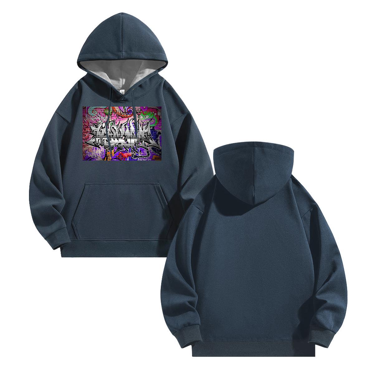 New Arrival Men Hoodie Drawstring Long Sleeve Unisex Men Clothes Hoodie Floral Print Hoody Autumn Winter Casual Warm Fleece