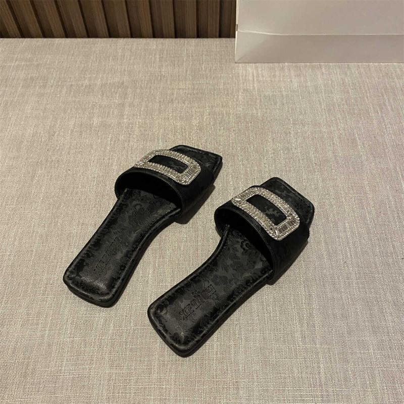 Women Wearing Slippers For Summer Outings In New Chinese Style Square Open Toe Flat Bottomed Versatile Women S Sandals Ddmythur