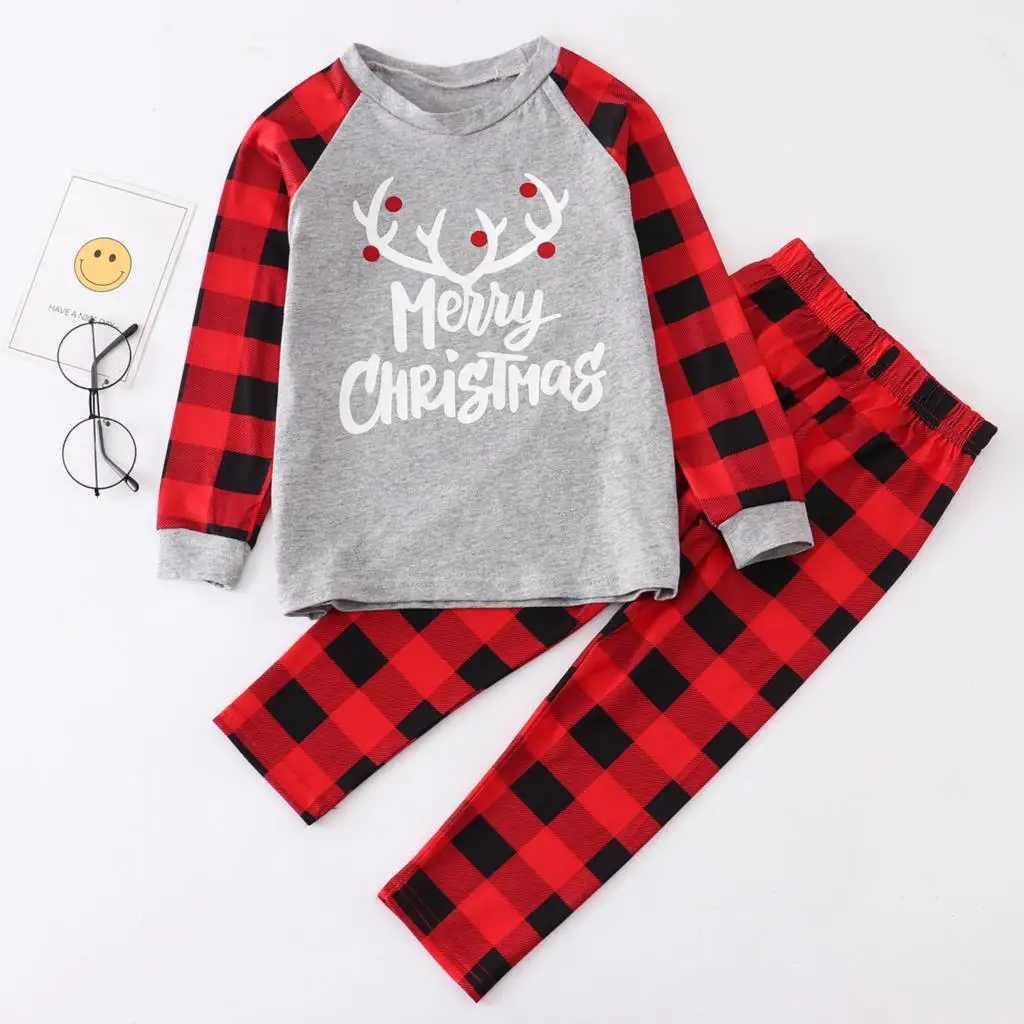 Christmas Family Matching Pajamas 2022 Family Matching Pajamas Top+Pants Adult Children Family Matching Clothing Baby Pants W241015