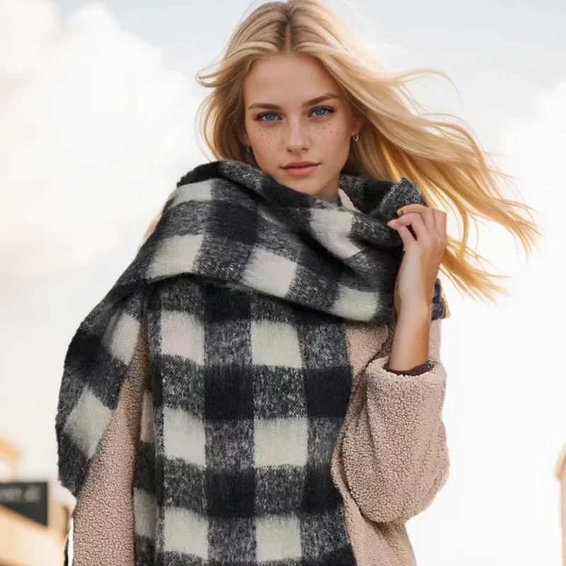 Cashmere scarf shawl plain tassel thick winter warm blanket Fem soft headscarf 2024 Pashmina scarf X241017