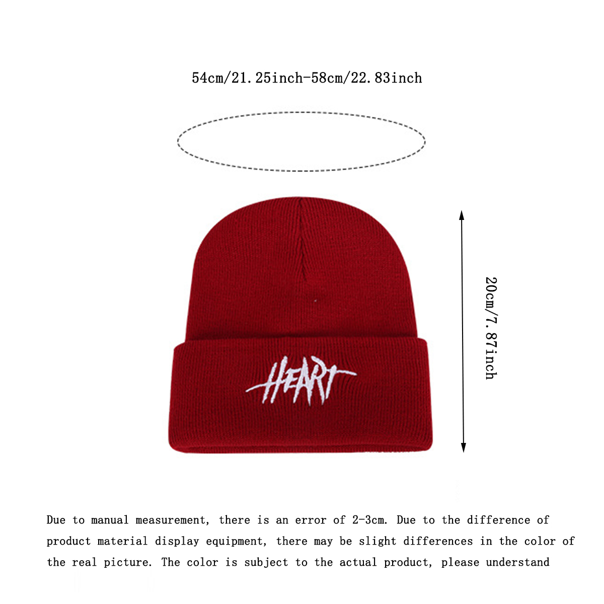 Stylish Korean Style Knitted Cap with HE Emblem - Ideal for Couples During Cold Season