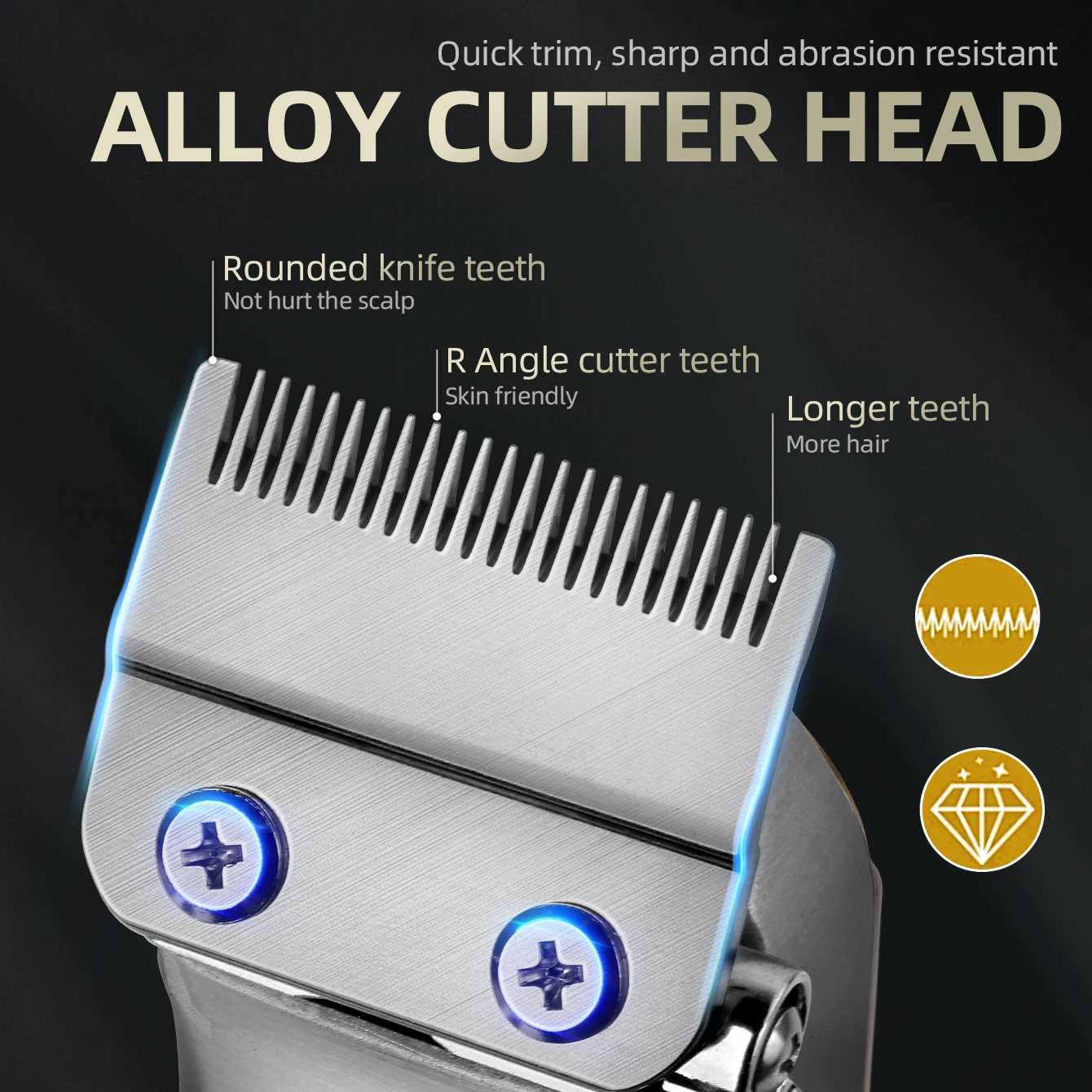 KIKIDO Professional Hair Clipper Electric Hair Clipper Rechargeable Beard Trimmer Cordless Hair Clipper Kit W241017
