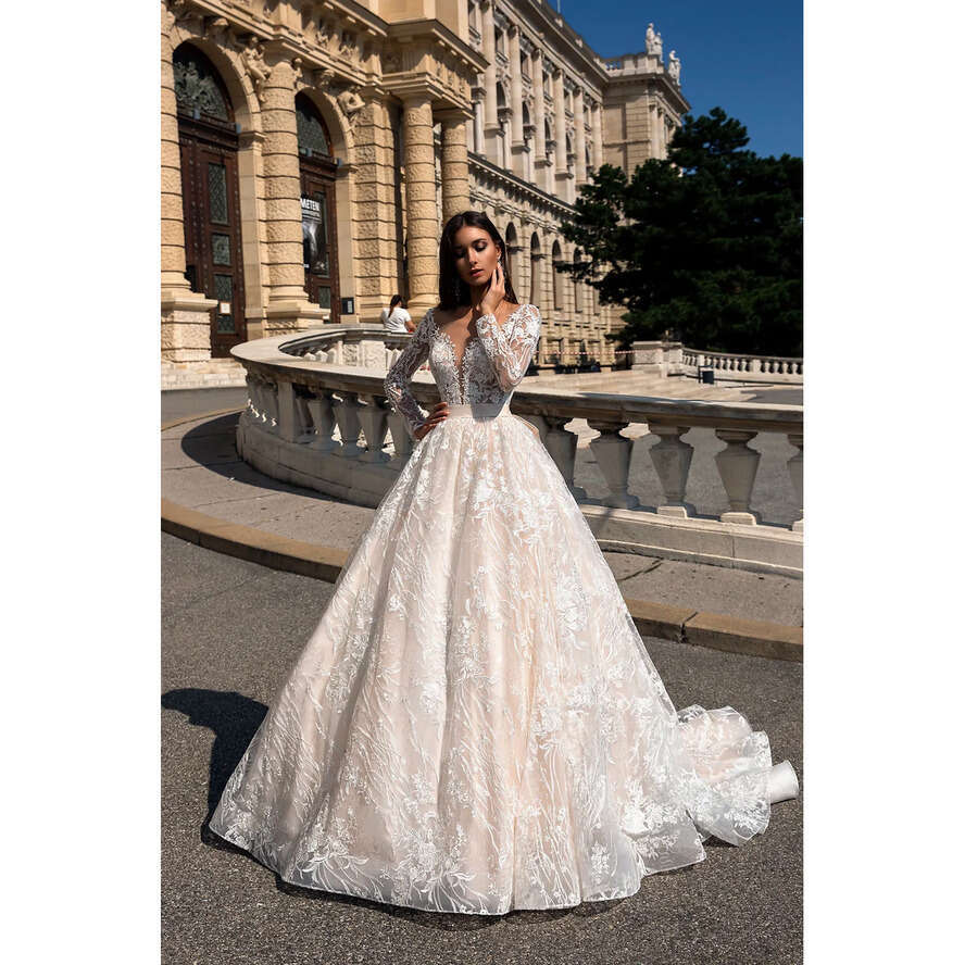 Beach Boho Wedding Modest Dress O Neck Sleeves Backless A E Long Lace Plus Size Wedding Dresses Bridal Gowns Vestidos De Novia es