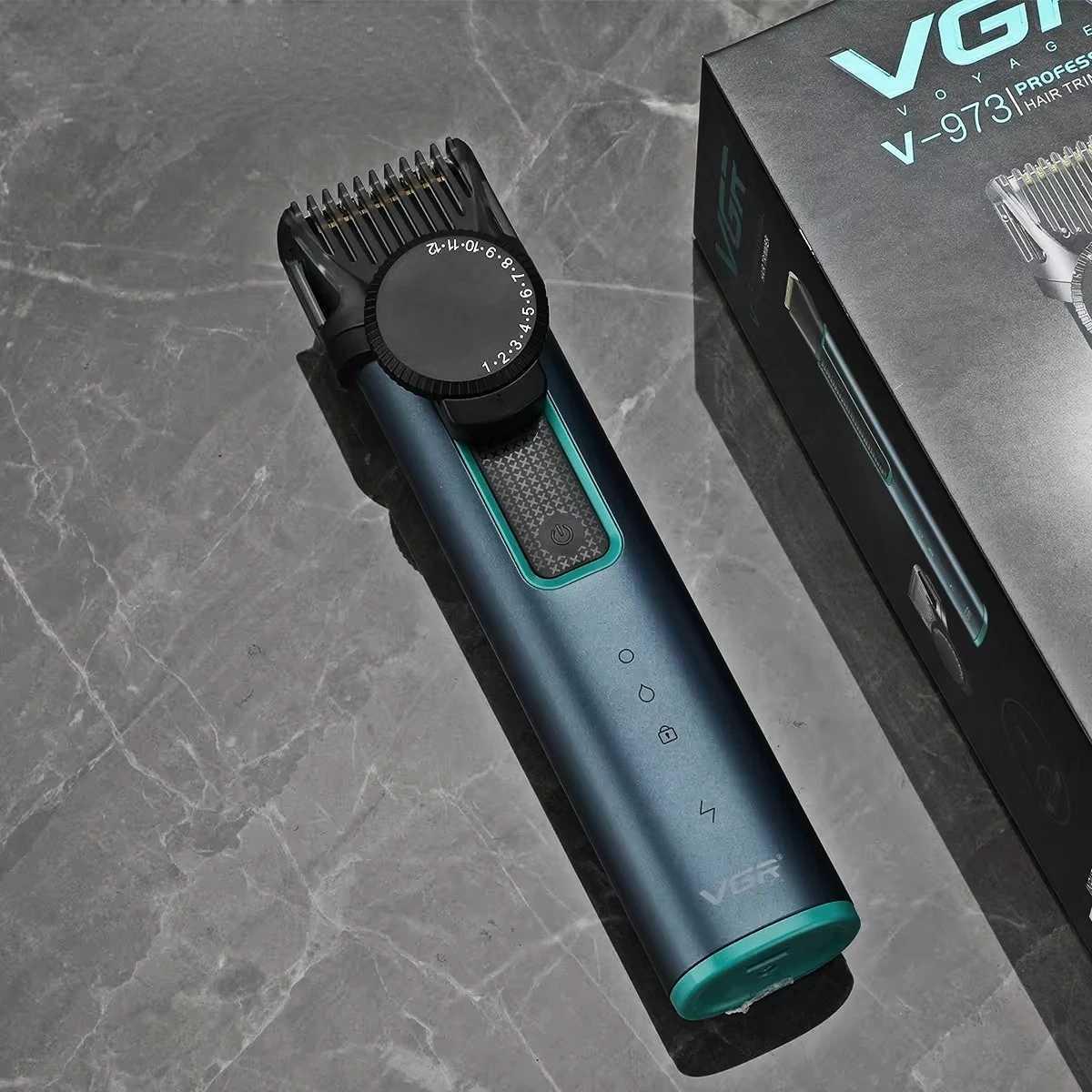 VGR rechargeable trimmer professional trimmer waterproof trimmer mens digital display trimmer V-973 W241017