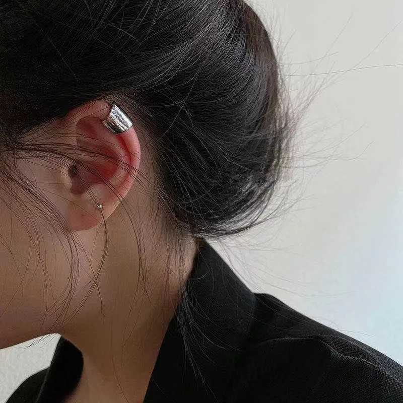 1Pc silver C-shaped unperforated earring clip suitable for womens fashionable snake shaped ear clip unperforated jewelry W241017