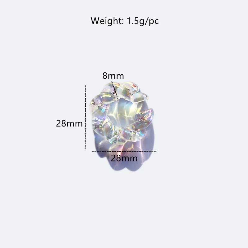 UJBOX exclusive sparkling acrylic twisted ear cuffs suitable for women wholesale of green blue transparent pink ear bone clip earrings W241017