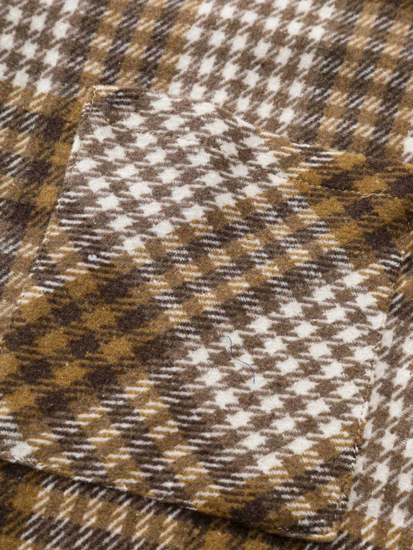 Mens Fashion Plaid Shirt Coat Jacket Long Sleeve Regular Fit Button Up Shirt Pocket Shirt LX241017