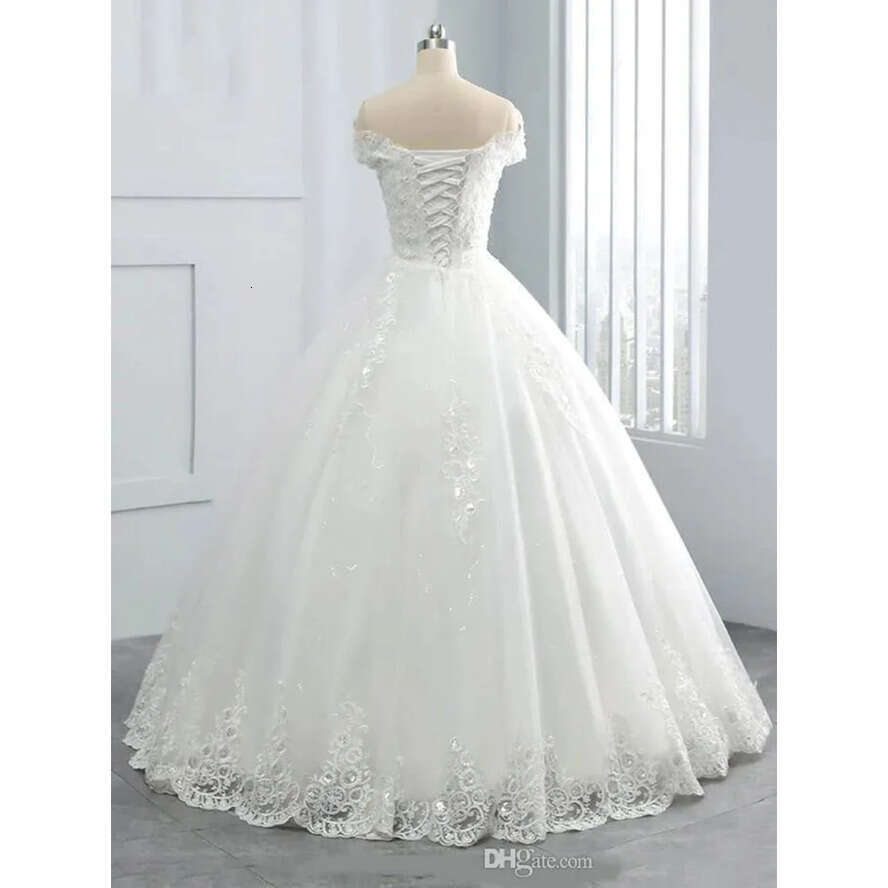 Winter Stunning Lace V-Neck Wedding Dresses Appliques Plus Size Off The Shoulder Ball Custom Vestido De Novia Formal Bridal Gown