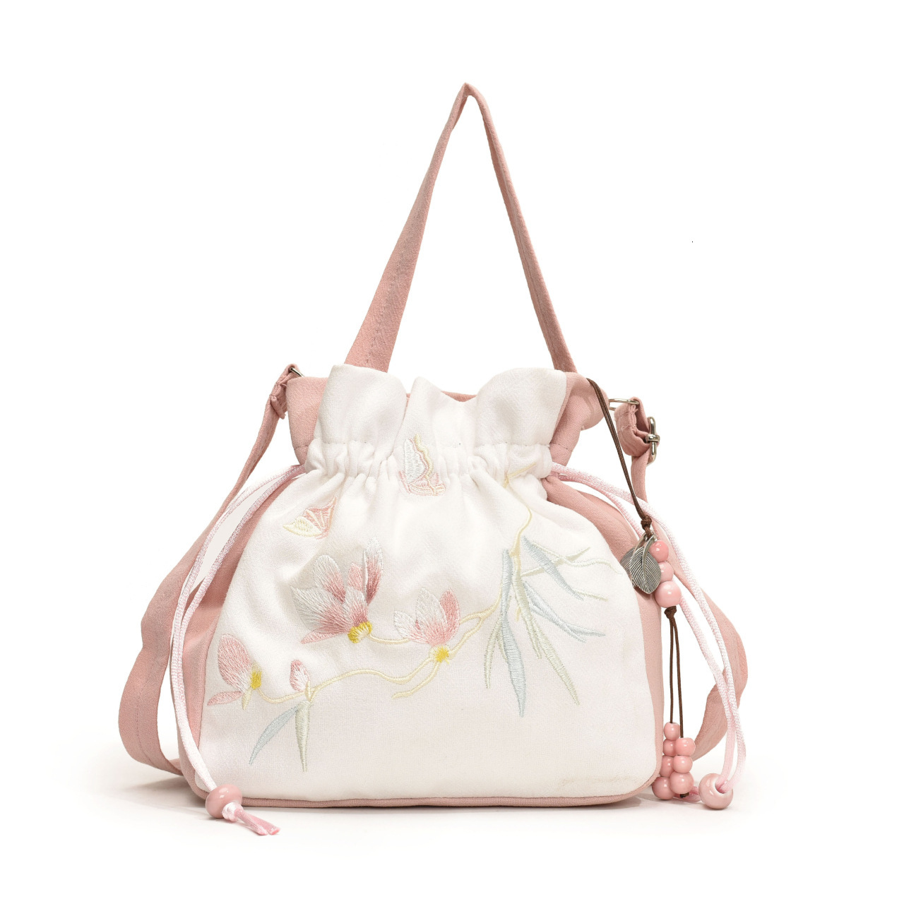 New Chinese style artistic embroidery bucket women's versatile large capacity crossbody bag, high-end and niche handbag
