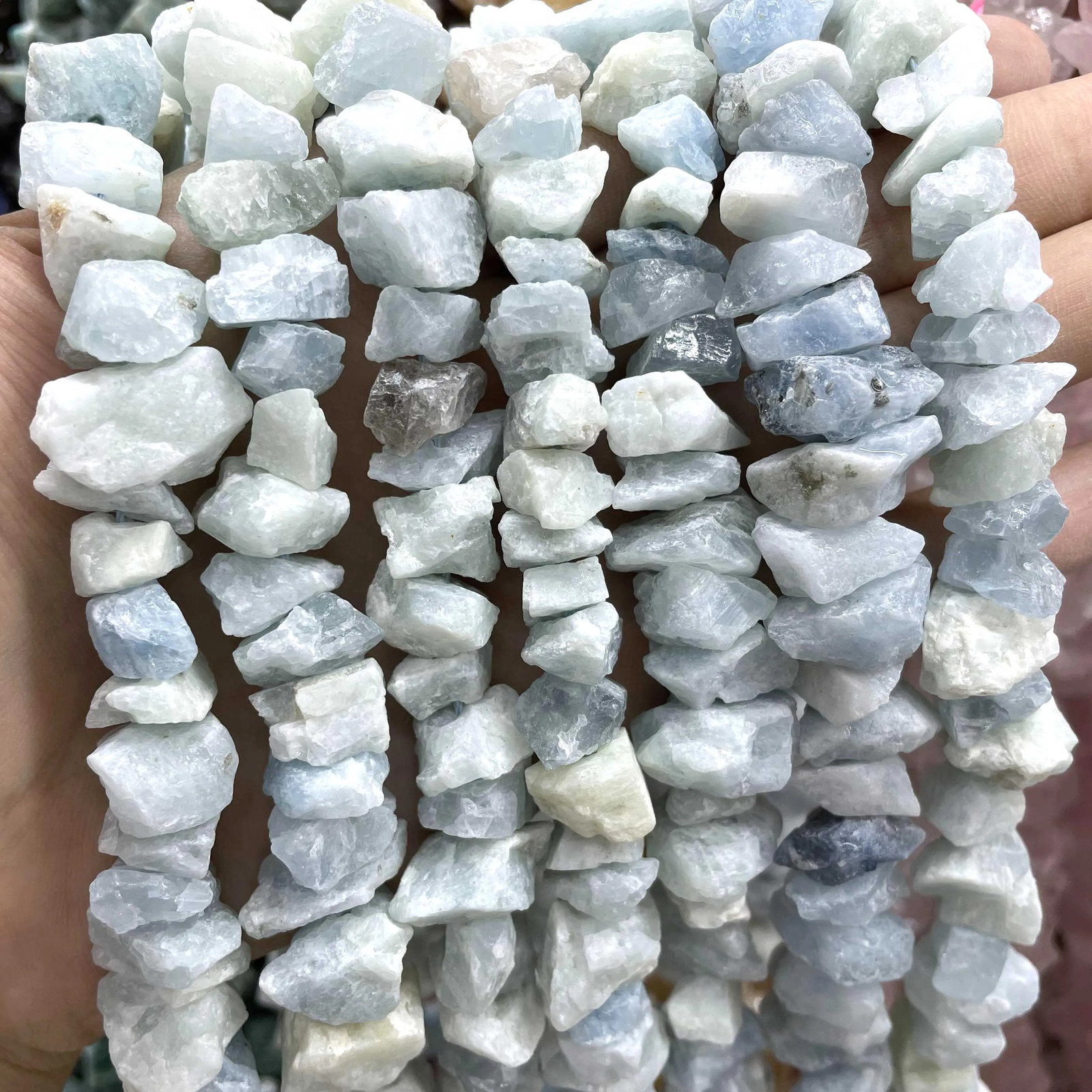 8-12mm natural irregular free-form blue sapphire pad beads mineral DIY bracelet necklace jewelry making earrings 7.5 241017