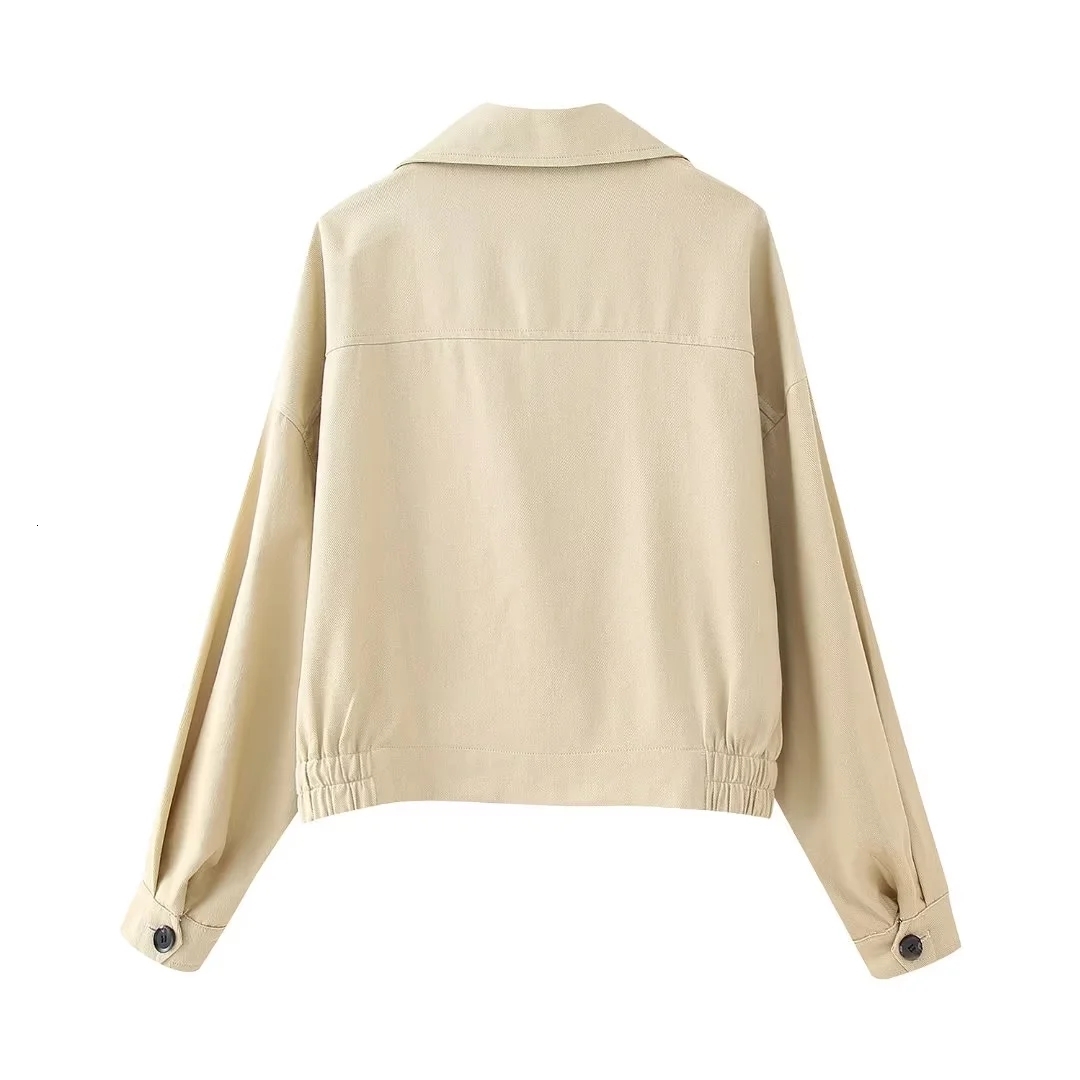 Belt Jackets Women's Coat Khaki Outwear Long Sleeve With Button Solid Inszartrafz 2024 Chaquetas Para Mujer Elegante Tops