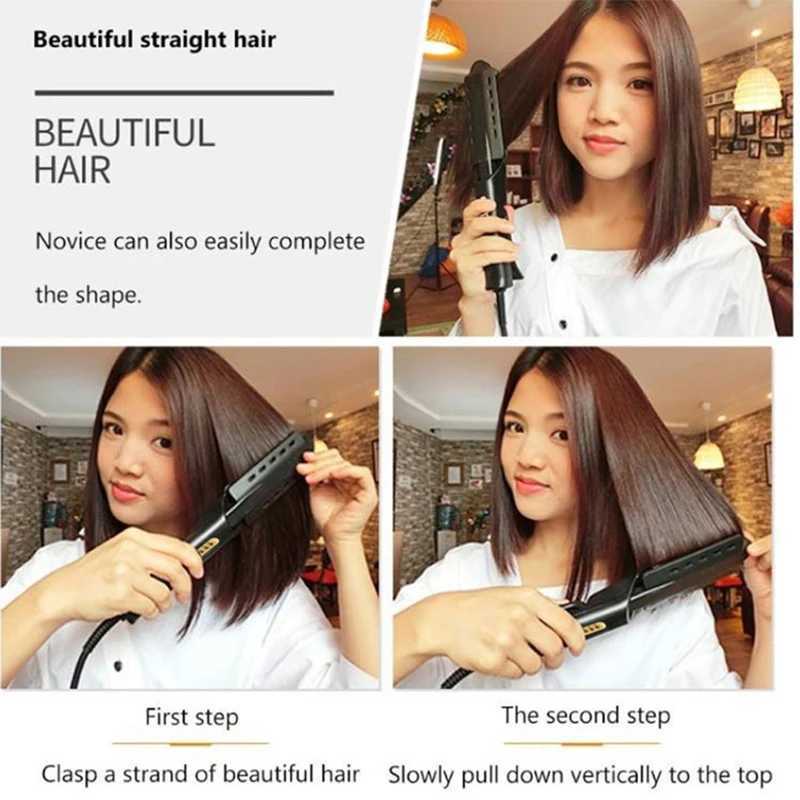 Hair Straightener Four-Gear Temperature Adjustment Ceramic Tourmaline Ionic Flat Iron Widen Panel Professional Styling ToolXJ241016