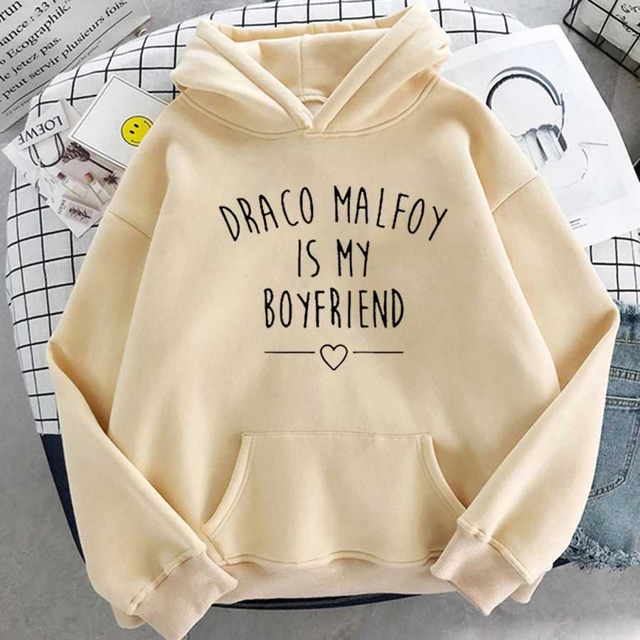 Draco Malfoy Is My Boyfriend Letter Print Hoodie Women Green Casual Sudaderas Hoodies New Fashion Harajuku Sweatshirts HoodedX241016