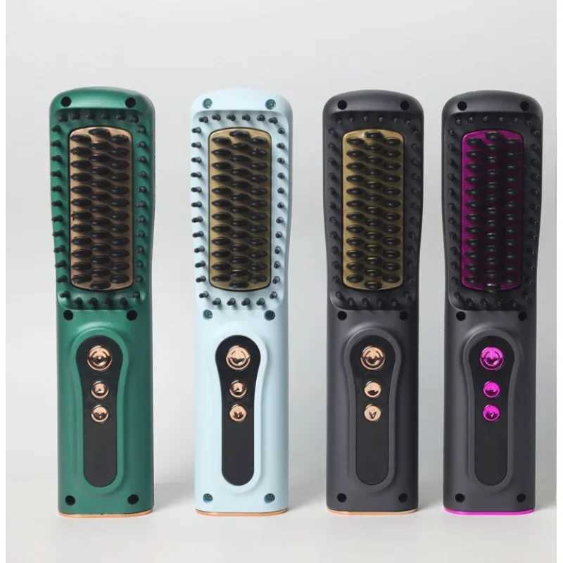 New dual purpose curling straightening styling comb hair salon portable charging straightener USB wireless curling combXJ241016