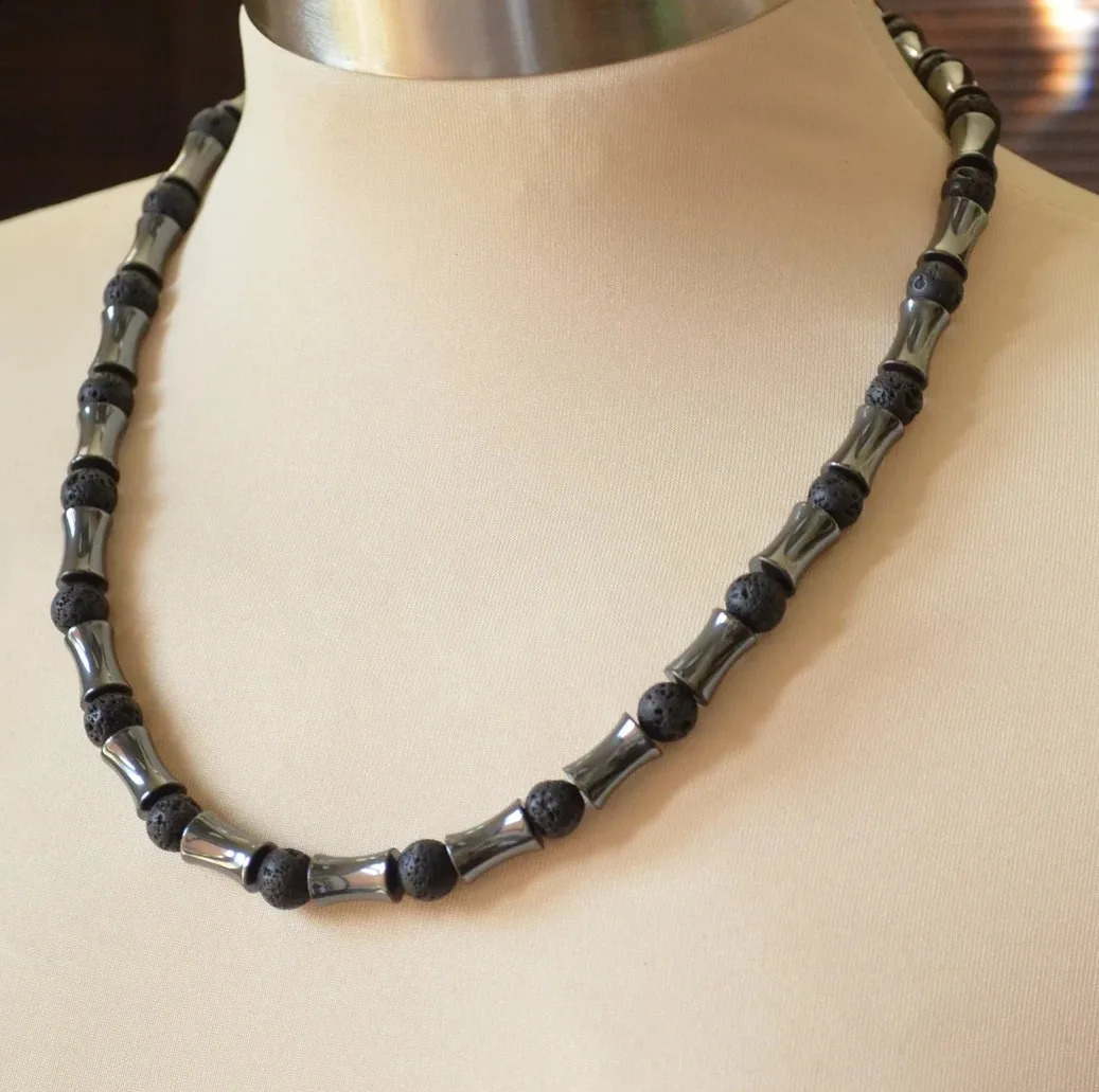 Mens necklace featuring natural coconut pearls white natural shell sea stone pearls and black wood pearls. Surfer necklace 241017
