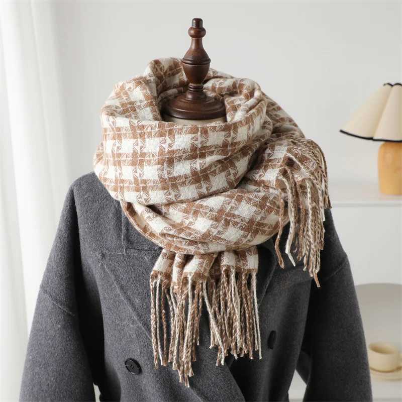 Classic Fashion Pashmina Scarf Tassel Plain Scarf Cashmere style Scarf Warm Solid Shawl Warm Shawl Womens Bandana Foard 2024 X241017