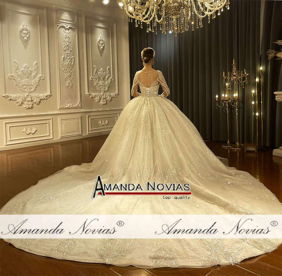 Dubai Style Wedding Royal Train Designer Dress