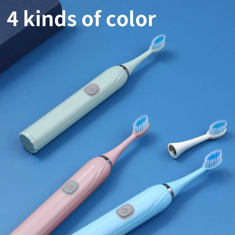 New Arrival Electric toothbrush with battery suitable for adults soft bristle waterproof oral hygiene teeth whitening with replacement brush head set 