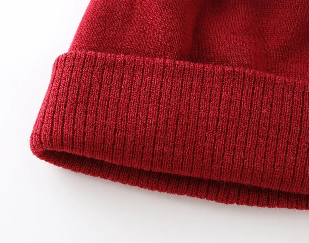 Connectyle Womens Girls Cuff Beanie Hats Soft Warm Winter Hat Solid Knit Acrylic Watch Hat Pom Daily Hat 241007