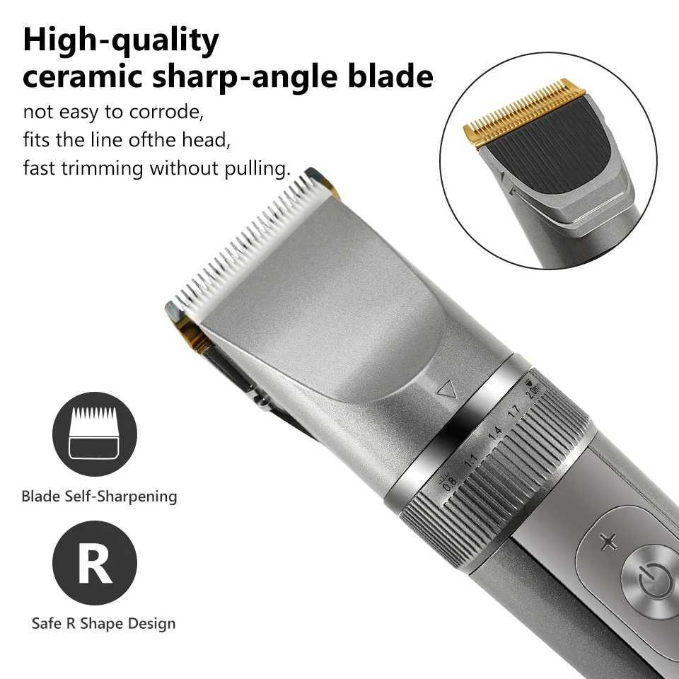 Electric hair clipper mens hair clipper cordless beard trimmer display USB charging wet dry hair clipper W241017
