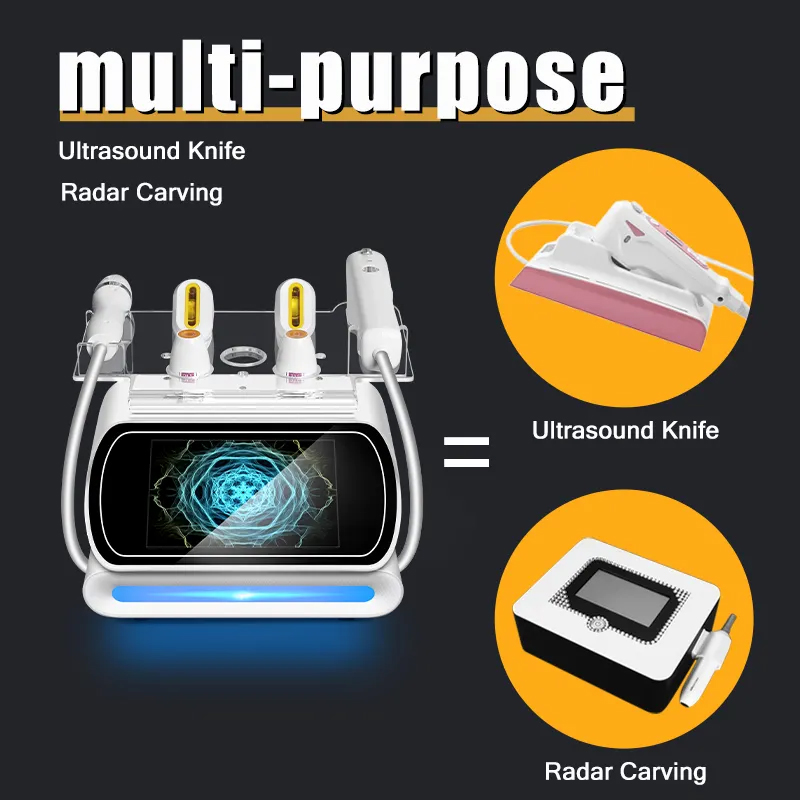 Compact Full Layer HIFU Machine for 7D Skin Firming Wrinkle Reduction 2 in 1 Ultrasound Skin Elasticity Restoration Fine Line Improving Salon