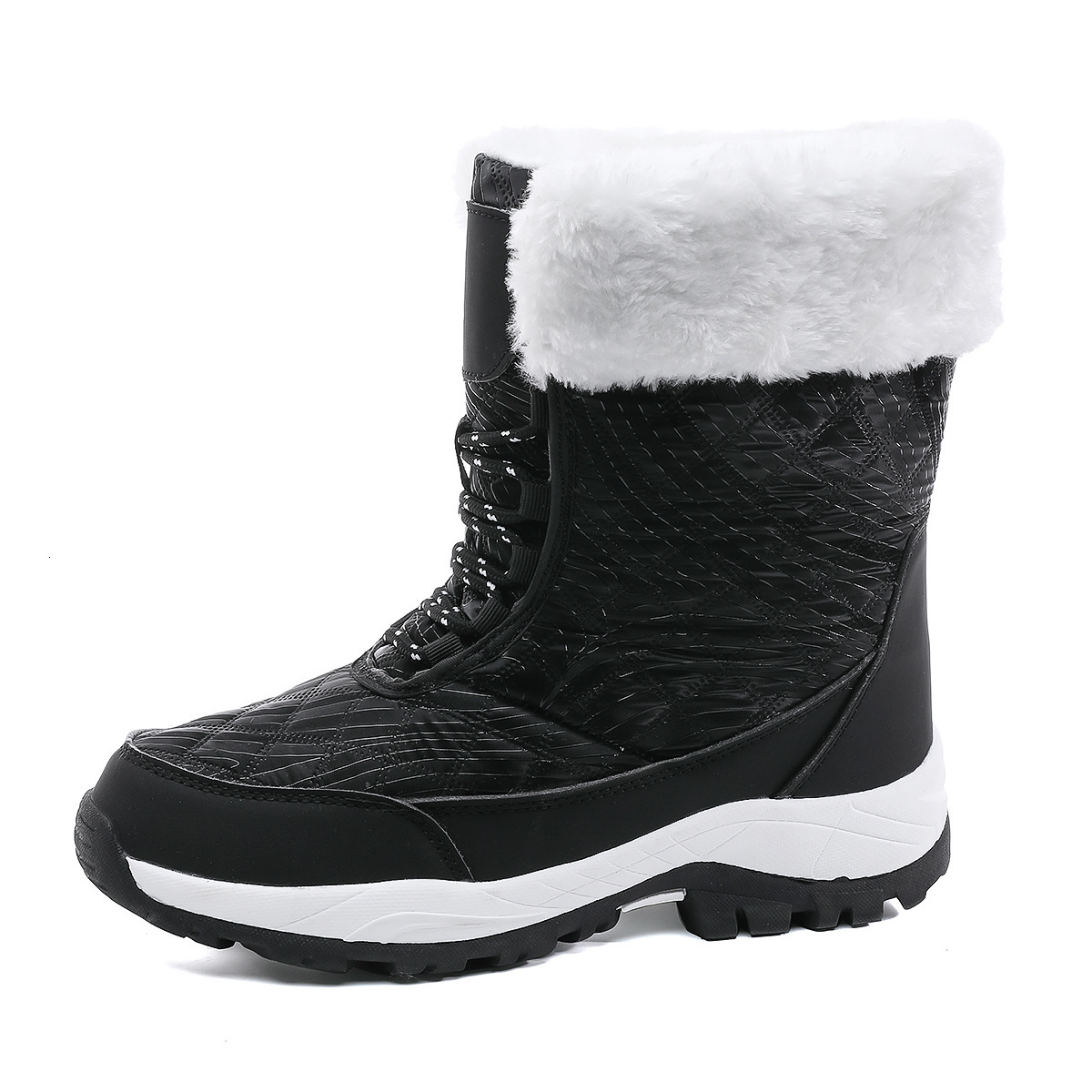 winter plus size snow for outdoor travel, high top and plush thick cotton shoes, women's boots