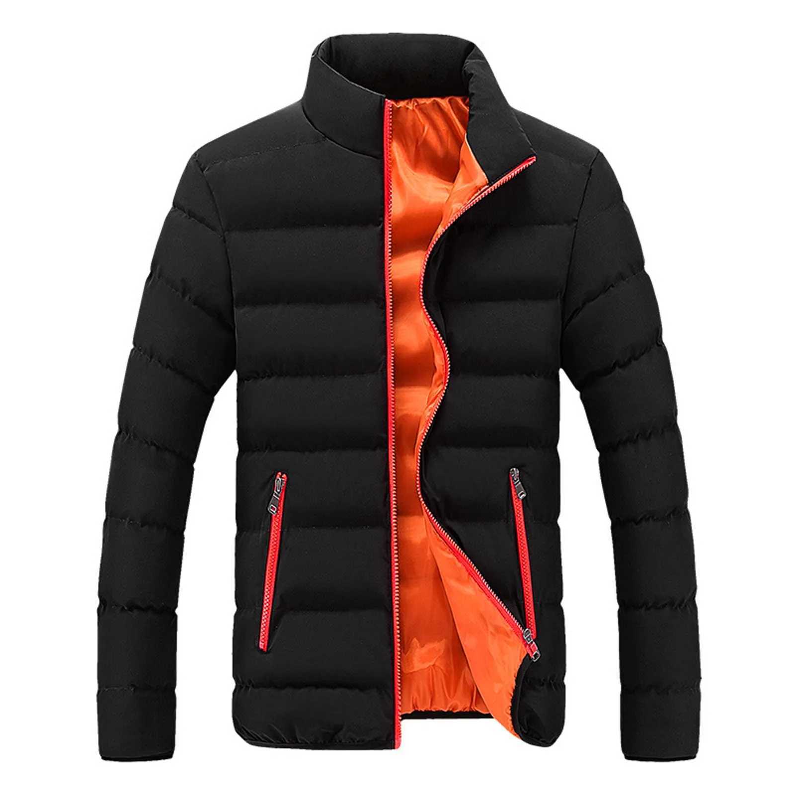 Thickened Autumn/winter Mens Sports Cotton Coat Stand Collar Cardigan Outdoor Padded Jacket Casual Jacket Warm CoatXJ241017