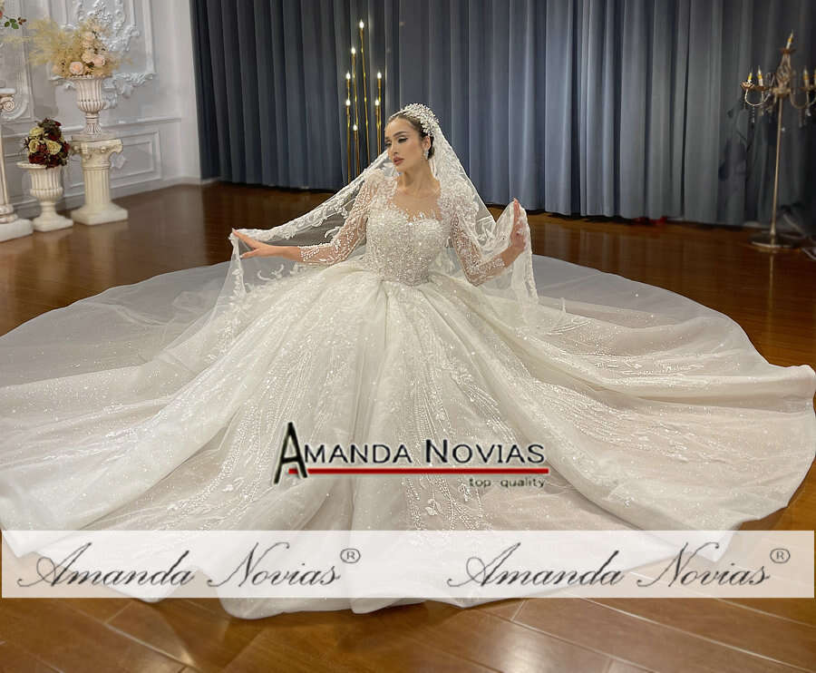 High quality lace Appliques Wedding Dress