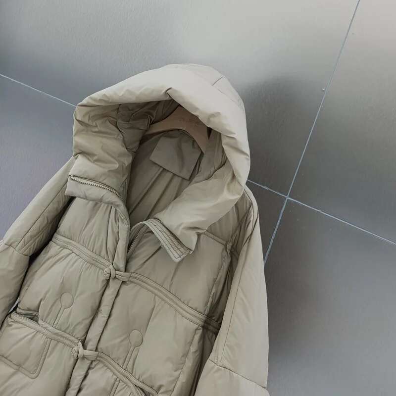 Women's Winter 2024 New Loose-Fit White Duck Down Coat Long Sleeves Warm Windproof Stylish Jacket Trendy