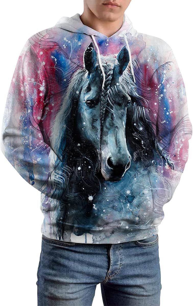 Hoodie for Mens Womens Unisex Horse Creative 3D Printed Hoodie Novelty Animal Print Hoodies Sweatshirt sweatshirt Pullover Long Sleeve cool