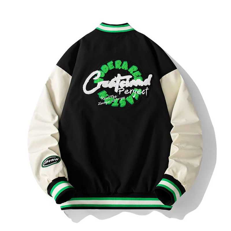 American retro couple spring/summer baseball jacket with letters trending towards loose mens clothing M241017