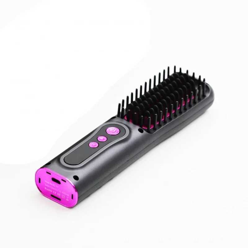 New dual purpose curling straightening styling comb hair salon portable charging straightener USB wireless curling combXJ241016