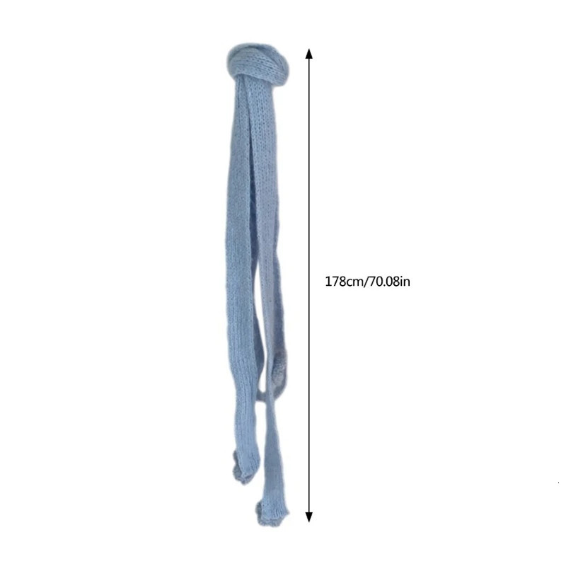 Womens tight scarf floral necklace thin knitted strap long tie scarf bag handle packaging scarf elegant decoration 241017