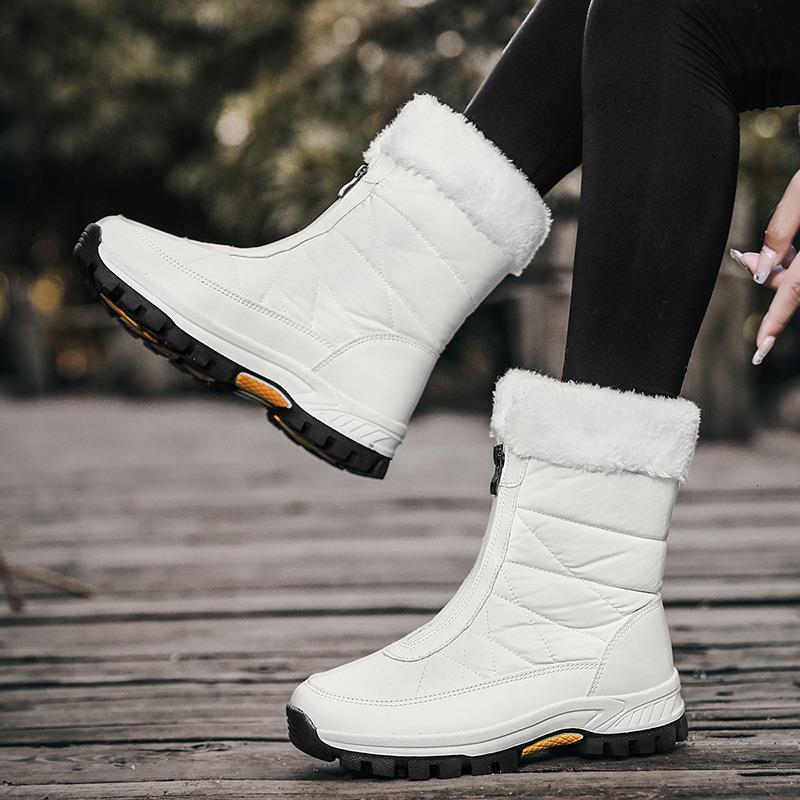 Large for women's new casual fashionable umbrella fabric with plush and thick insulation snow boots, large cotton shoes