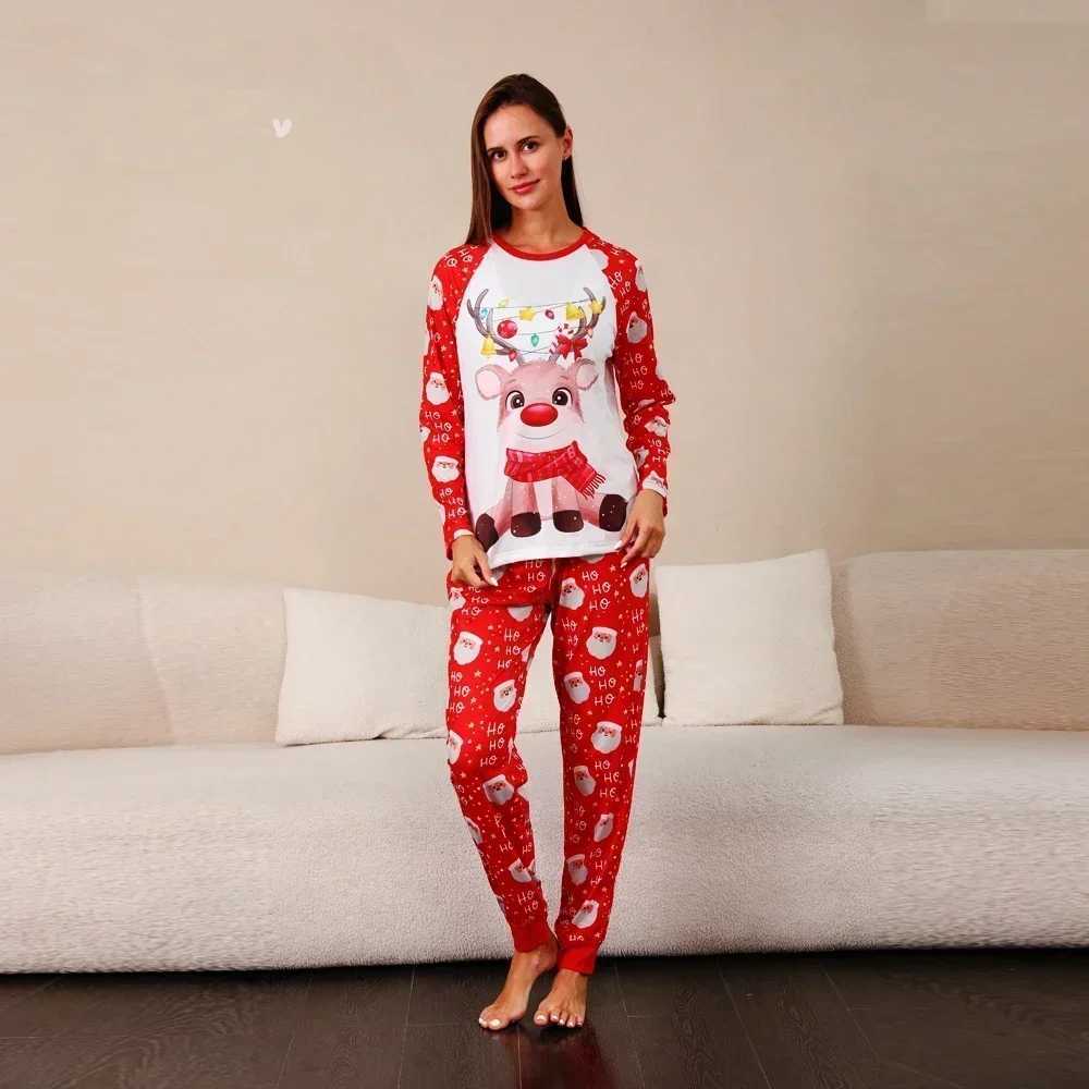 2024 Family Cartoon Deer Printed Pajama Set Warm Soft Pajama Baby jumpsuit Christmas Appearance Pjs W241015