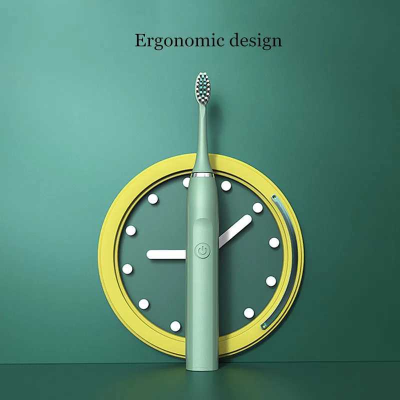Adult electric toothbrush battery version sonic vibration travel toothbrush IPX7 waterproof dental whitening with brush head M241017