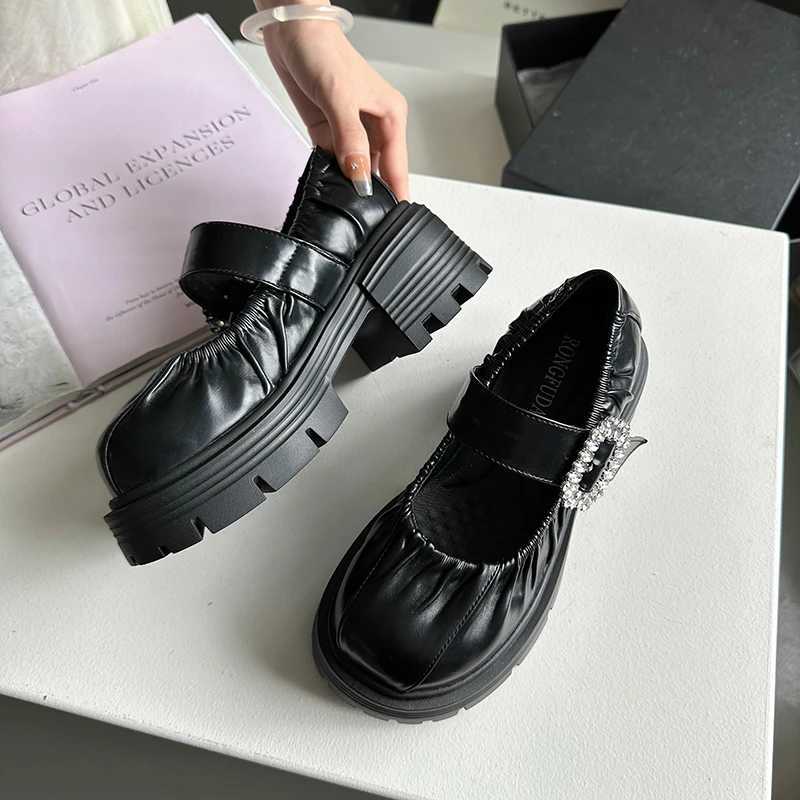 High Heel Square Heel Mary Janes Round Lace Buckle Womens Lace Sales 2024 Fashion Mixed Colors Spring/Autumn Pump Y241017