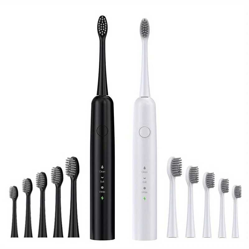 Adult Sonic Electric Toothbrush Travel Kit Advanced USB Charging Soinc Toothbrush IPX7 Waterproof Comes with 6 Toothbrush Heads M241017